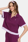 Rosaline Crop Length Loungewear Top - Plum Caspia — thumbnail 2